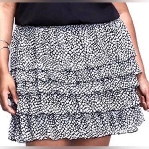 Lane Bryant Tiered Ruffle Pull-On Skirt Women's Lined Elastic Waist